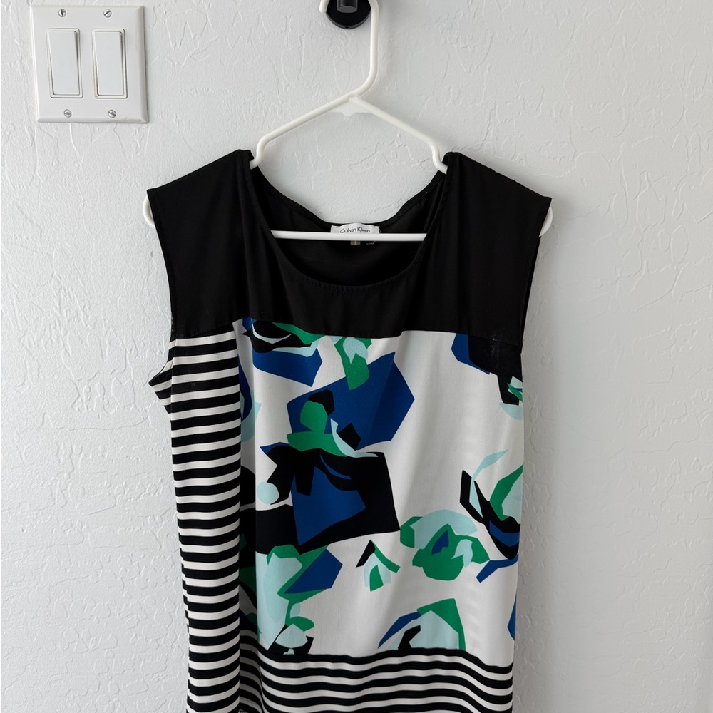 Calvin Klein Black and Multicolor Blouse